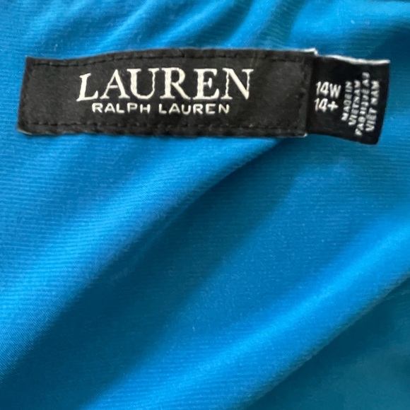 Lauren Ralph Lauren Blue White Floral Flounce Sleeve Maxi Dress 14W - Picture 4 of 6